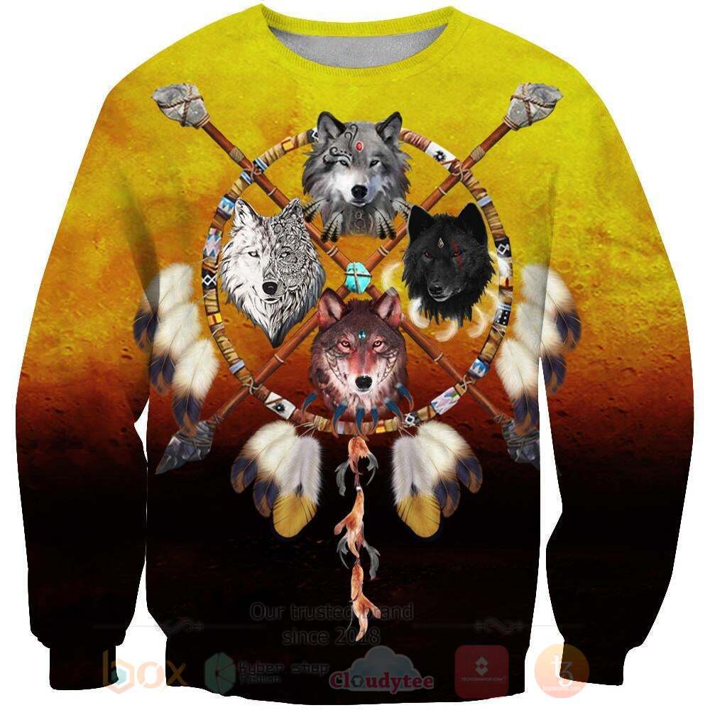 Wolves Warriors Native American Sweater