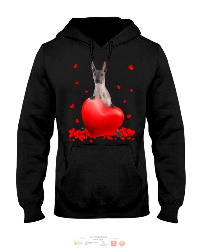 Xoloitzcuintli Valentine Hearts shirt hoodie