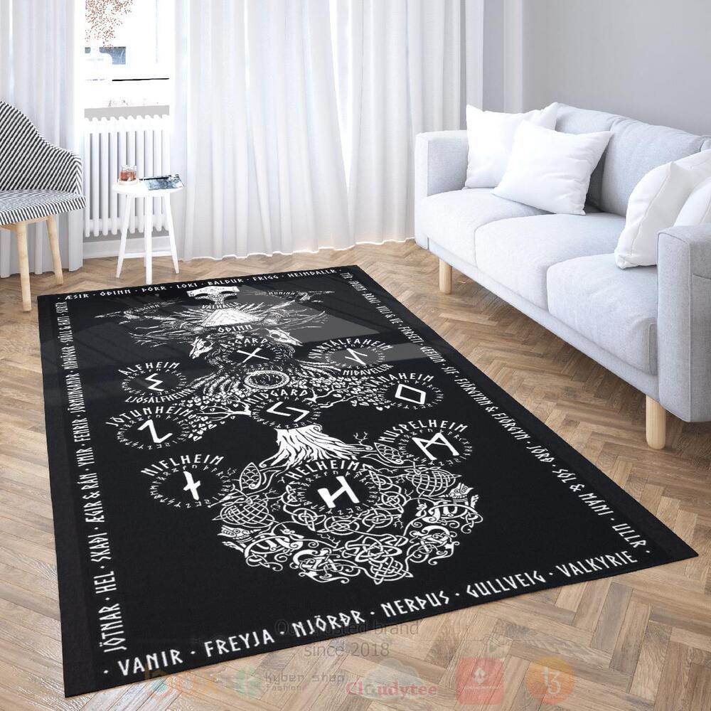 Yggdrasil Rune Viking Area Rug 1
