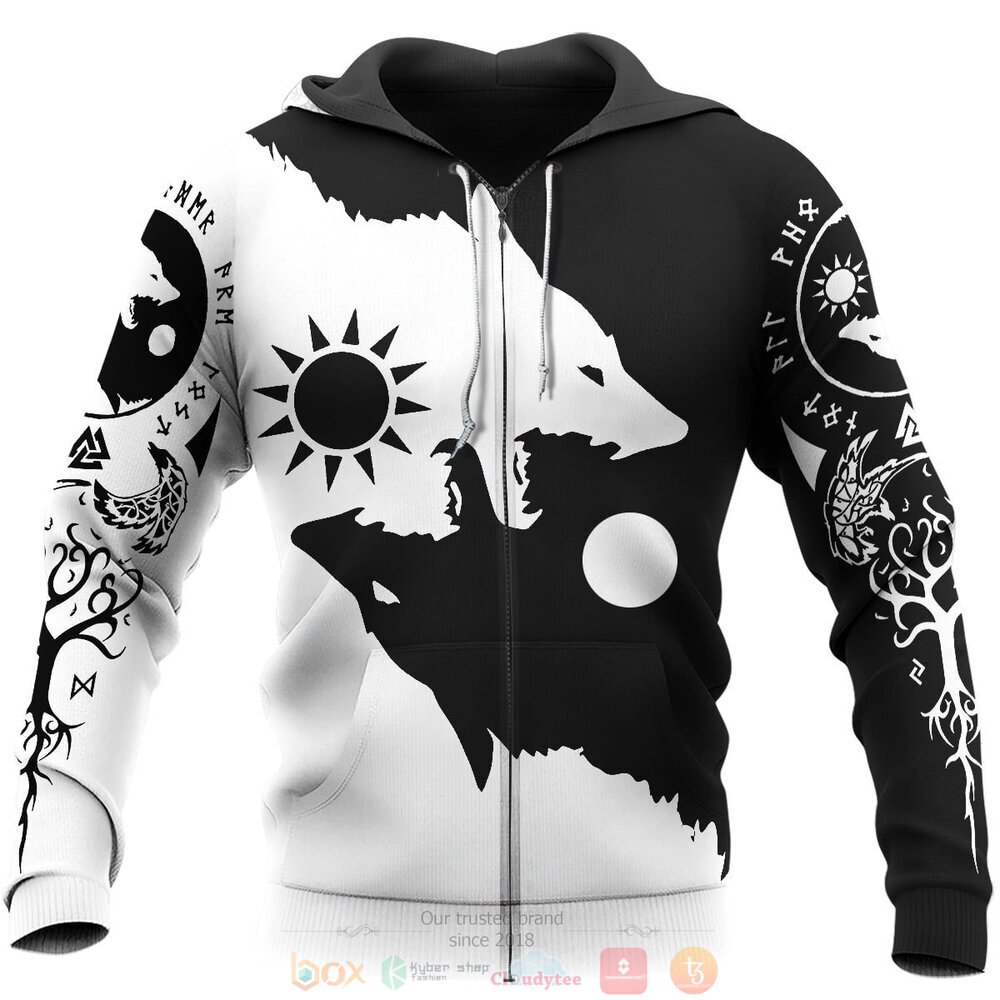 Yin Yang Wolf Skoll and Hati jersey shirt, hoodie 3 Yin Yang Wolf Skoll and Hati 3d shirt hoodie 1 2