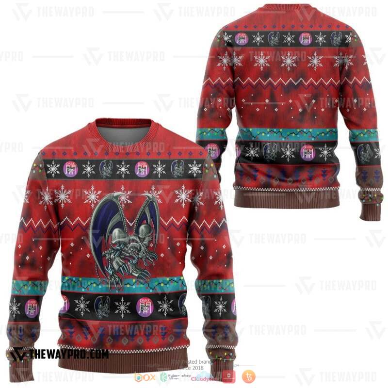 Yu Gi Oh Black Skull Dragon Knitted Sweatshirt 2 Yu Gi Oh Black Skull Dragon Knitted Sweatshirt 1