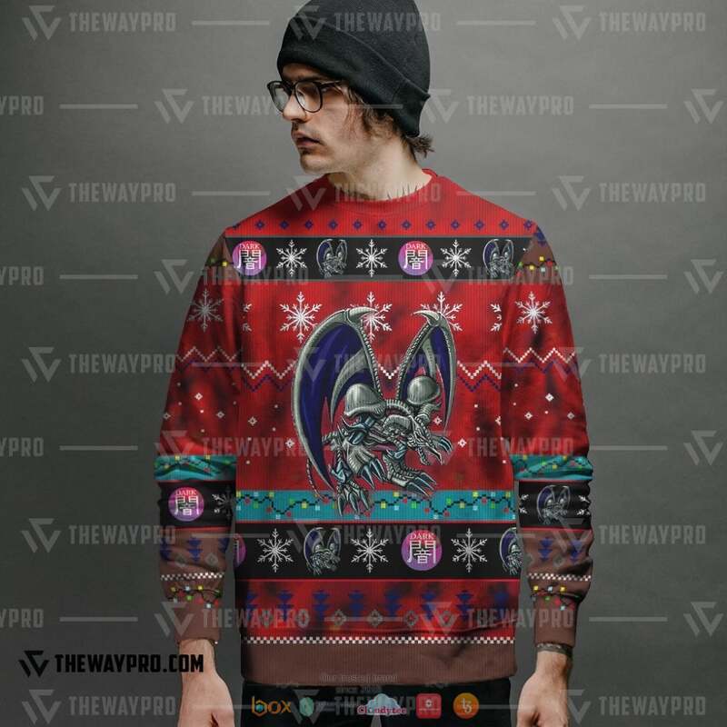 Yu Gi Oh Black Skull Dragon Knitted Sweatshirt 6 Yu Gi Oh Black Skull Dragon Knitted Sweatshirt 1 2 3 4 5