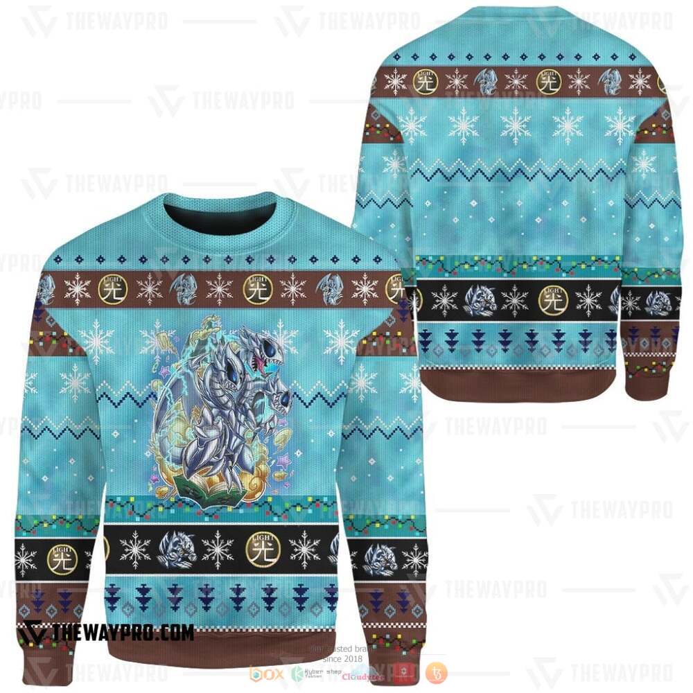 Yu Gi Oh Blue Eyes Toon Ultimate Dragon Christmas Sweater 1 2 3