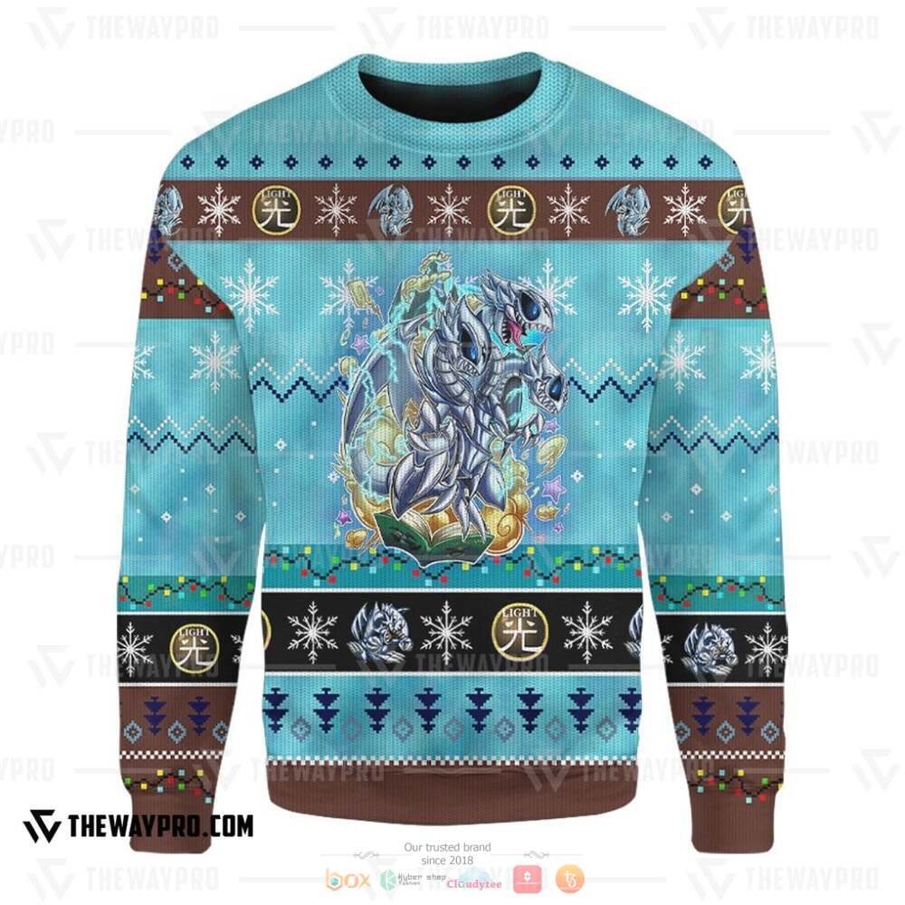 Yu Gi Oh Blue Eyes Toon Ultimate Dragon Christmas Sweater 1 2 3 4