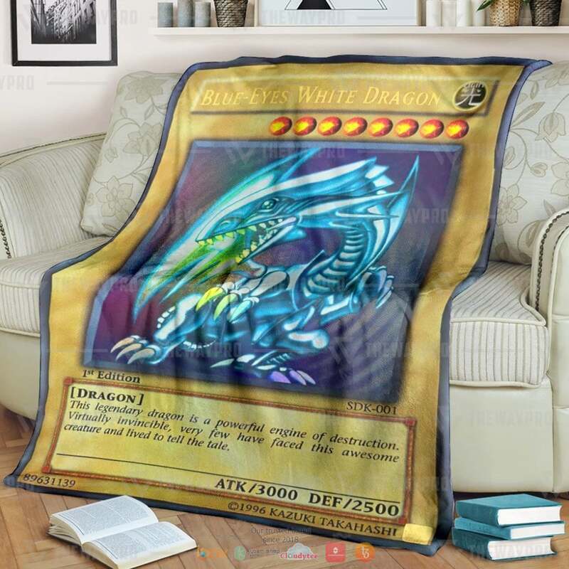 Yu Gi Oh Blue Eyes White 1st Edition Dragon Blanket