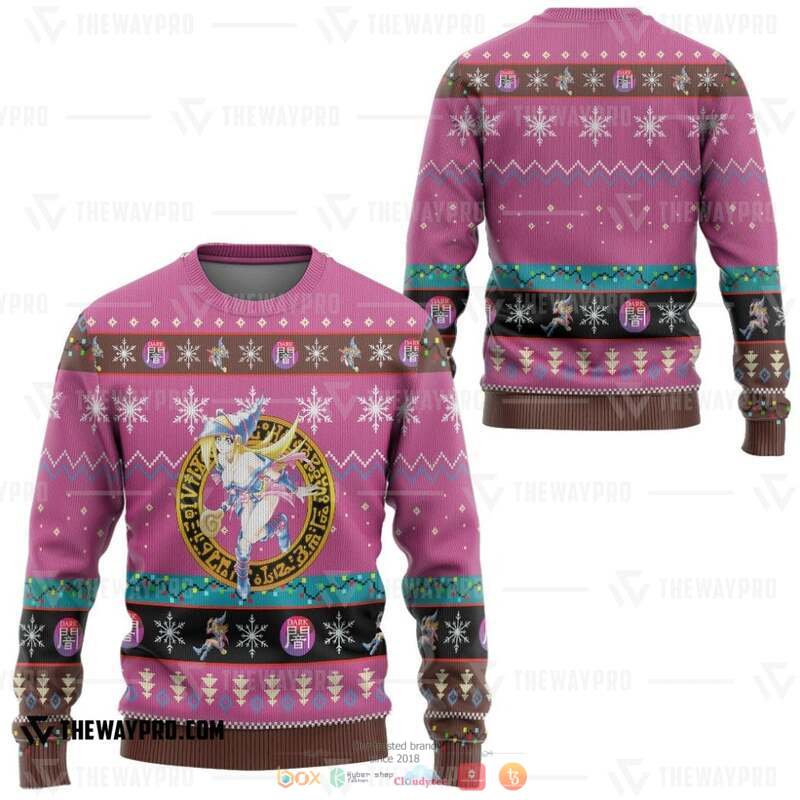 Yu Gi Oh Dark Magician Girl Pink Knitted Sweatshirt 2 Yu Gi Oh Dark Magician Girl Pink Knitted Sweatshirt 1