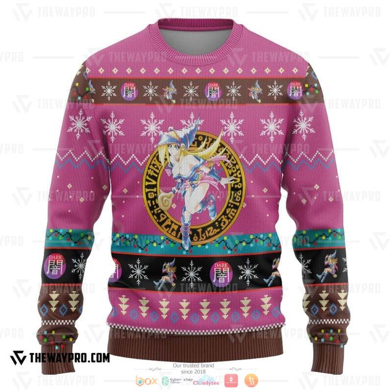 Yu Gi Oh Dark Magician Girl Pink Knitted Sweatshirt 3 Yu Gi Oh Dark Magician Girl Pink Knitted Sweatshirt 1 2