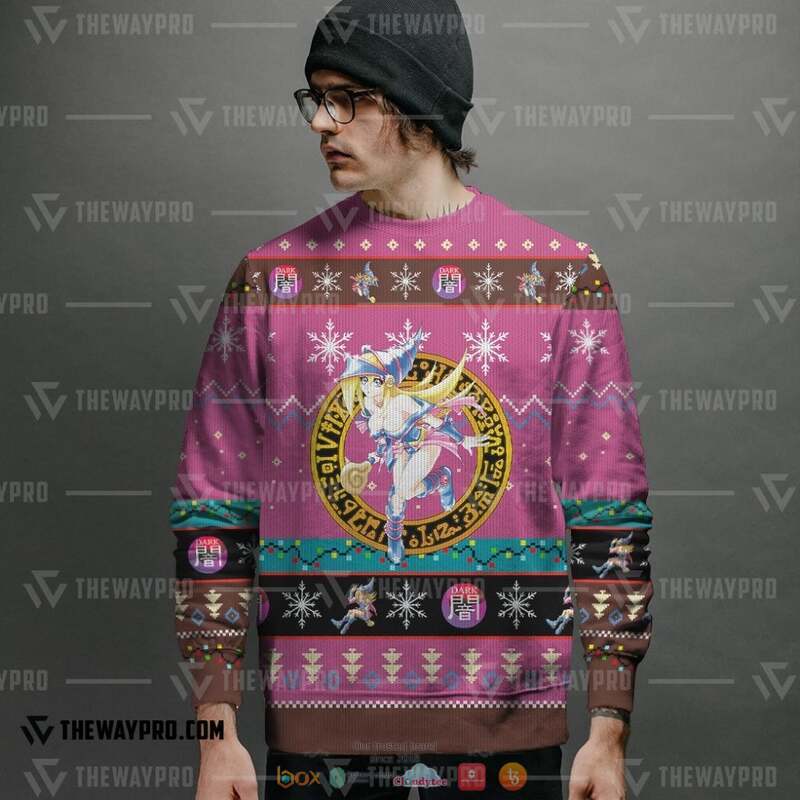 Yu Gi Oh Dark Magician Girl Pink Knitted Sweatshirt 6 Yu Gi Oh Dark Magician Girl Pink Knitted Sweatshirt 1 2 3 4 5