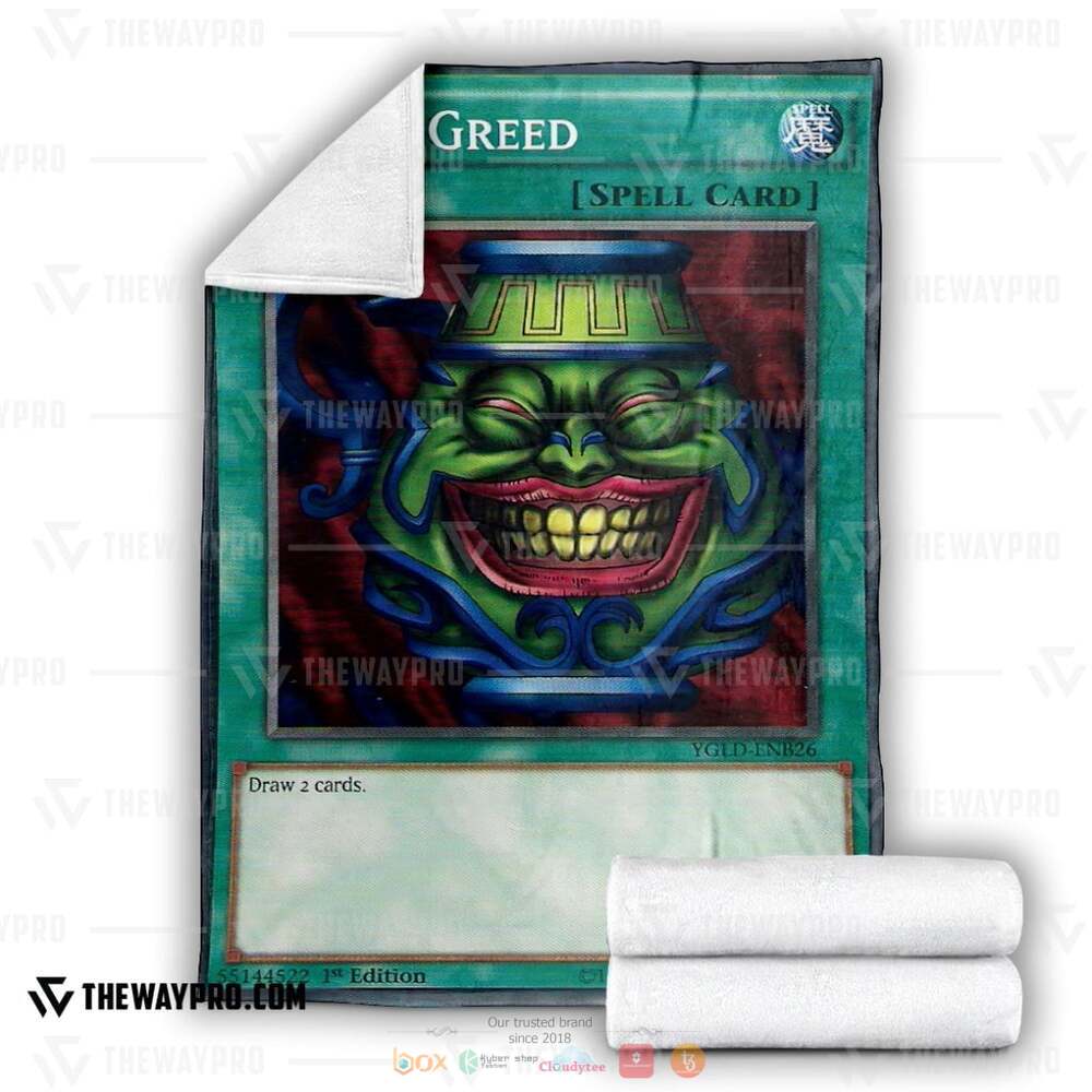 Pot Of Greed Yu Gi Oh Fleece Blanket 3 Yu Gi Oh Pot Of Greed Soft Blanket 1 2