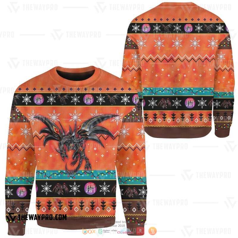 Yu Gi Oh Red Eyes Darkness Metal Dragon Knitted Sweatshirt 1 2 3 4 5