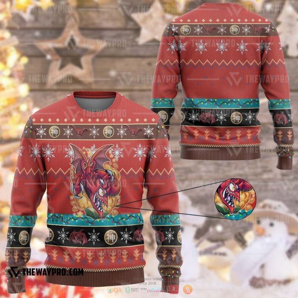 Yu Gi Oh Slifer The Toon Dragon By Kraus Christmas Sweater