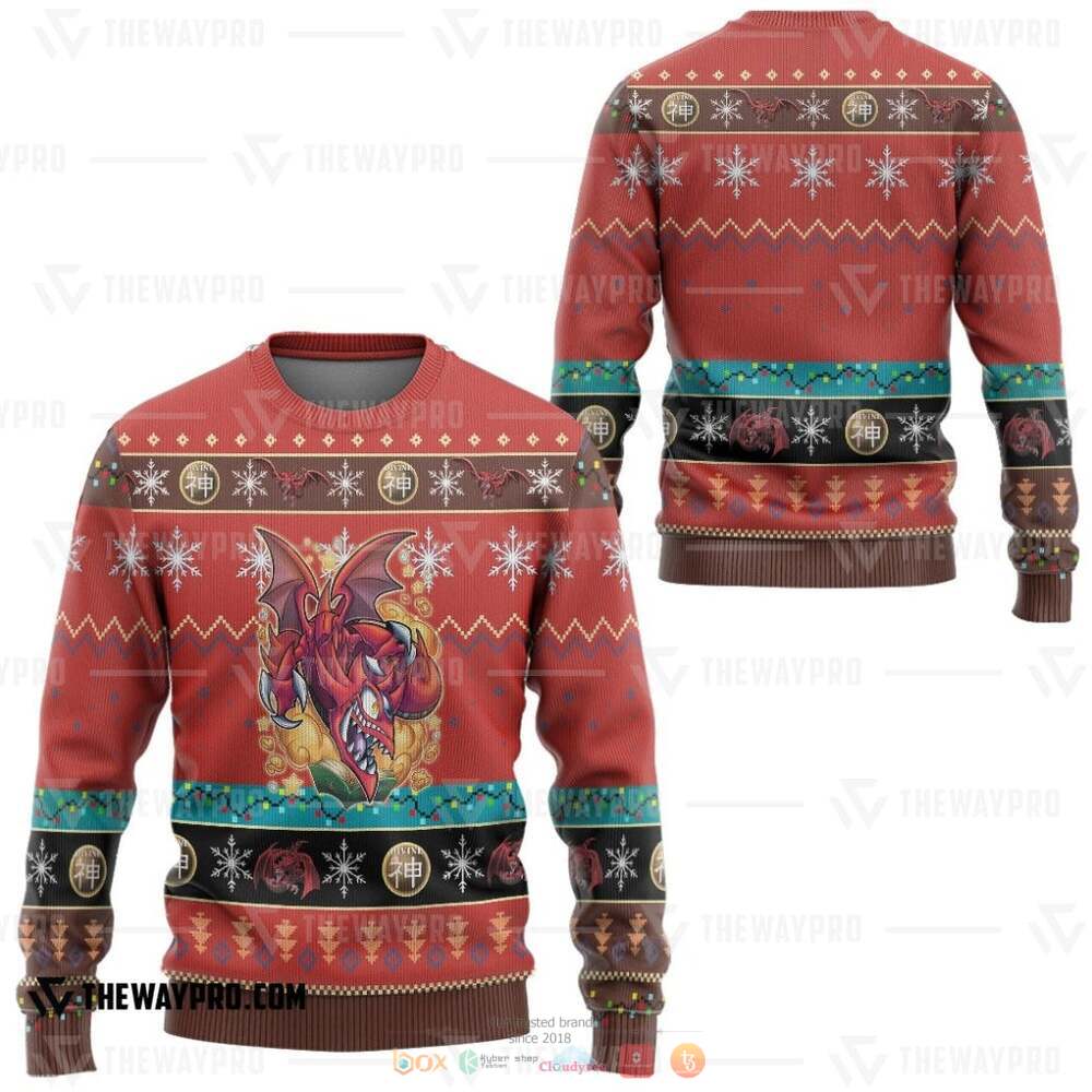 Slifer The Toon Dragon By Kraus Yu Gi Oh Sweater 2 Yu Gi Oh Slifer The Toon Dragon By Kraus Christmas Sweater 1