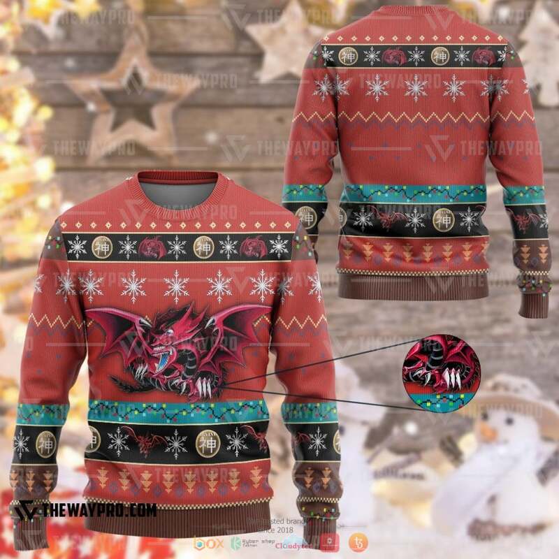 Yu Gi Oh Slifer the Sky Dragon Knitted Sweatshirt
