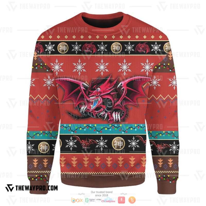 Yu Gi Oh Slifer the Sky Dragon Knitted Sweatshirt 1 2 3 4