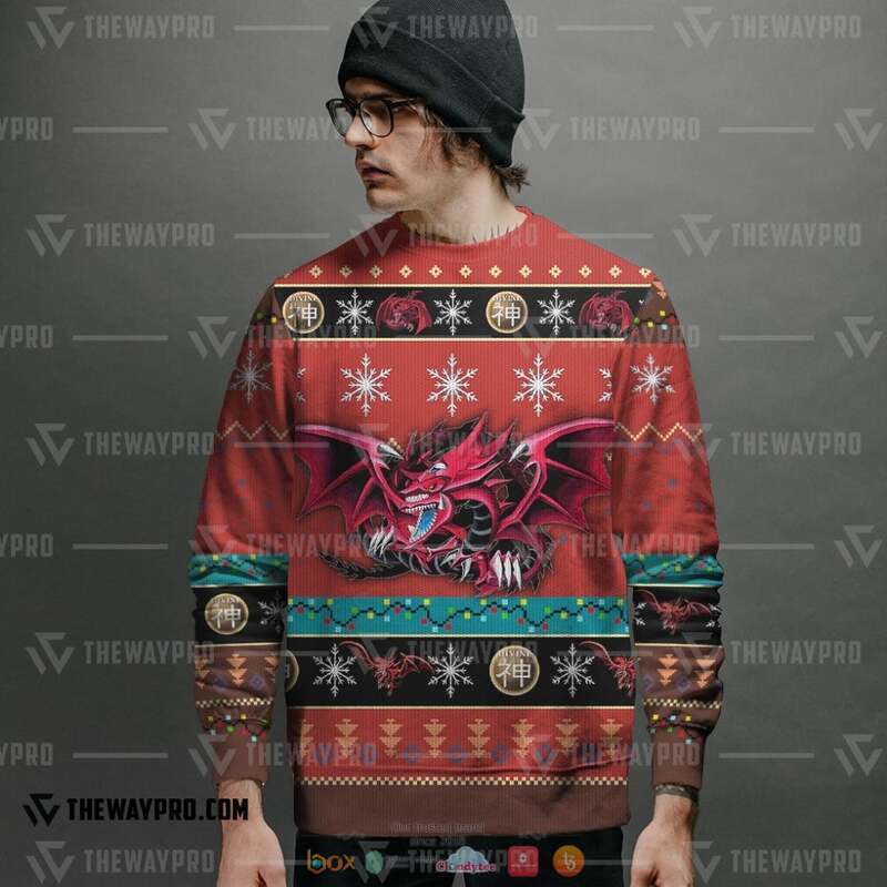 Yu Gi Oh Slifer the Sky Dragon Knitted Sweatshirt 1 2 3 4 5