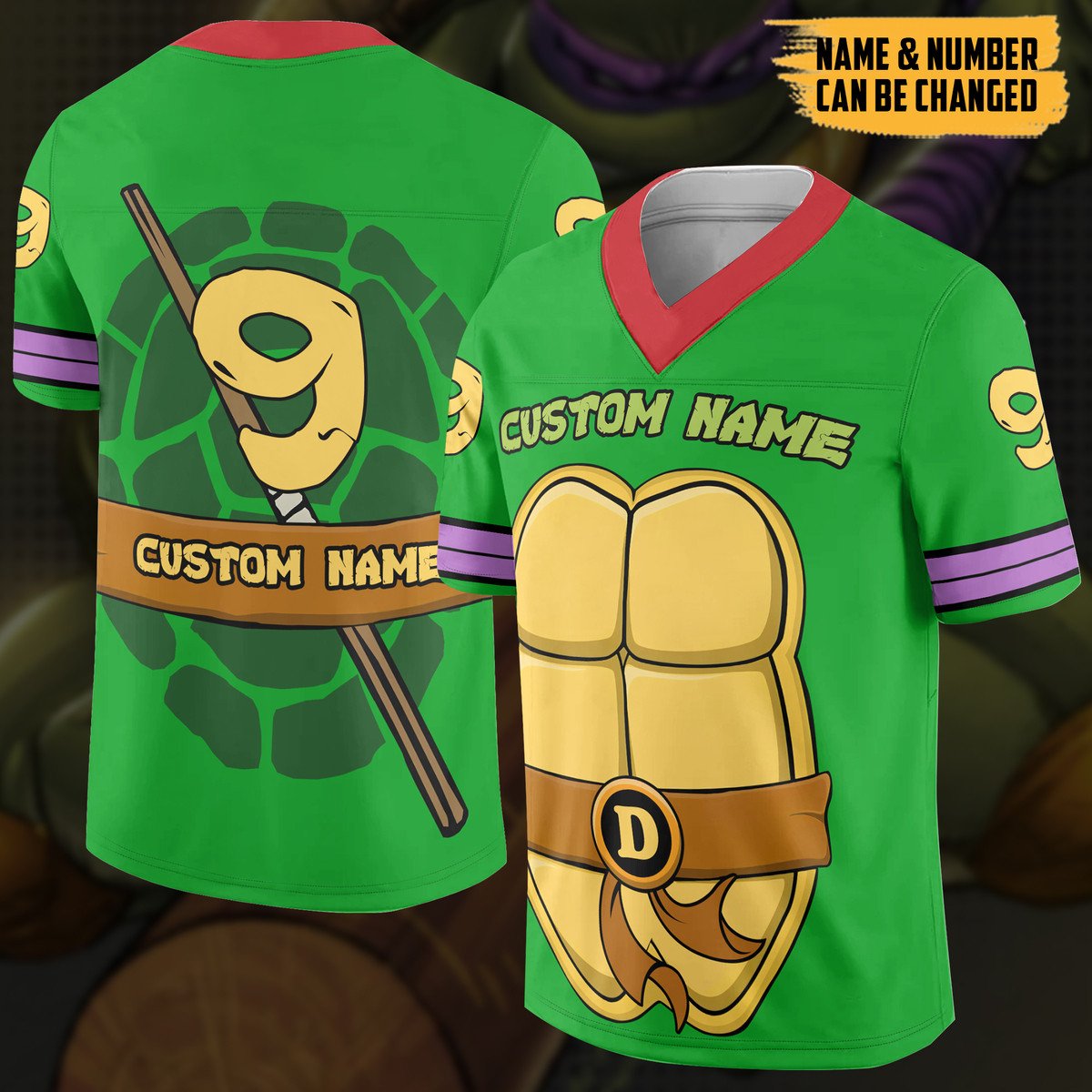 BEST Donatello TMNT 1987 Don Donnie Personalized Custom Football Jerseys 3 1642493700d3504011e8