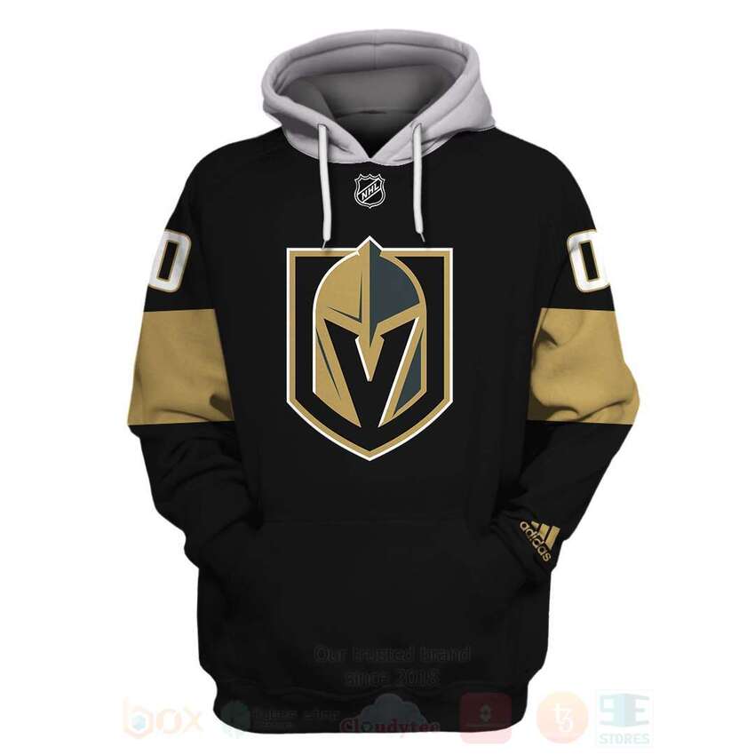 BEST NHL Vegas Golden Knights Personalized Custom Black Unisex 3D Hoodie, Shirt 3 NHL Vegas Golden Knights Personalized Black 3D Hoodie Shirt 1 2