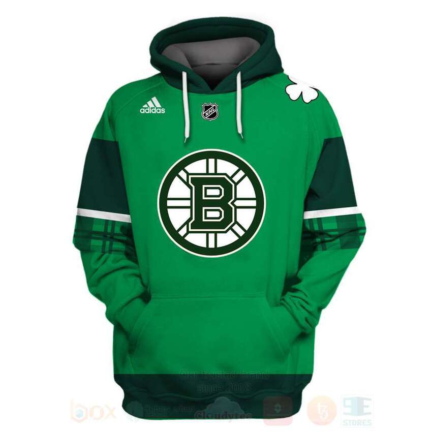 BEST NHL Boston Bruins Personalized Custom Green Unisex 3D Hoodie, Shirt 3 NHL Boston Bruins Personalized Green 3D Hoodie Shirt 1 2