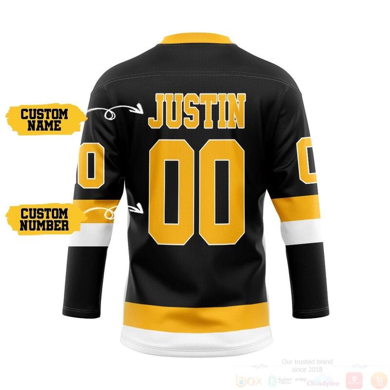 BEST 3D Black Boston Bruins NHL Personalized Custom Jersey Hockey 2 3D Black Boston Bruins NHL Personalized Custom Hockey Jersey 1