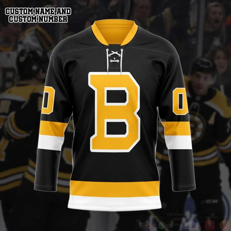BEST 3D Black Boston Bruins NHL Personalized Custom Jersey Hockey 3 3D Black Boston Bruins NHL Personalized Custom Hockey Jersey 1 2