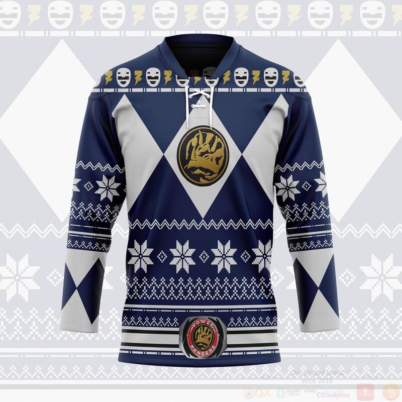 BEST 3D Blue Power Ugly Jersey Hockey 3 3D Blue Power Ugly Hockey Jersey 1 2