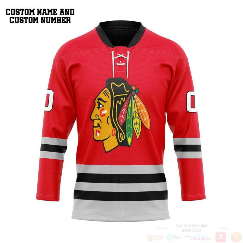 3D Chicago Blackhawks NHL Personalized Custom Hockey Jersey