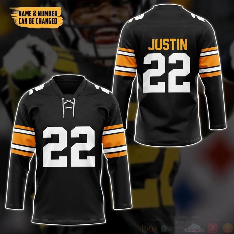 BEST 3D NFL Pittsburgh Steelers Najee Harris Personalized Custom Jersey Hockey 3 3D NFL Pittsburgh Steelers Najee Harris Personalized Custom Hockey Jersey 1 2