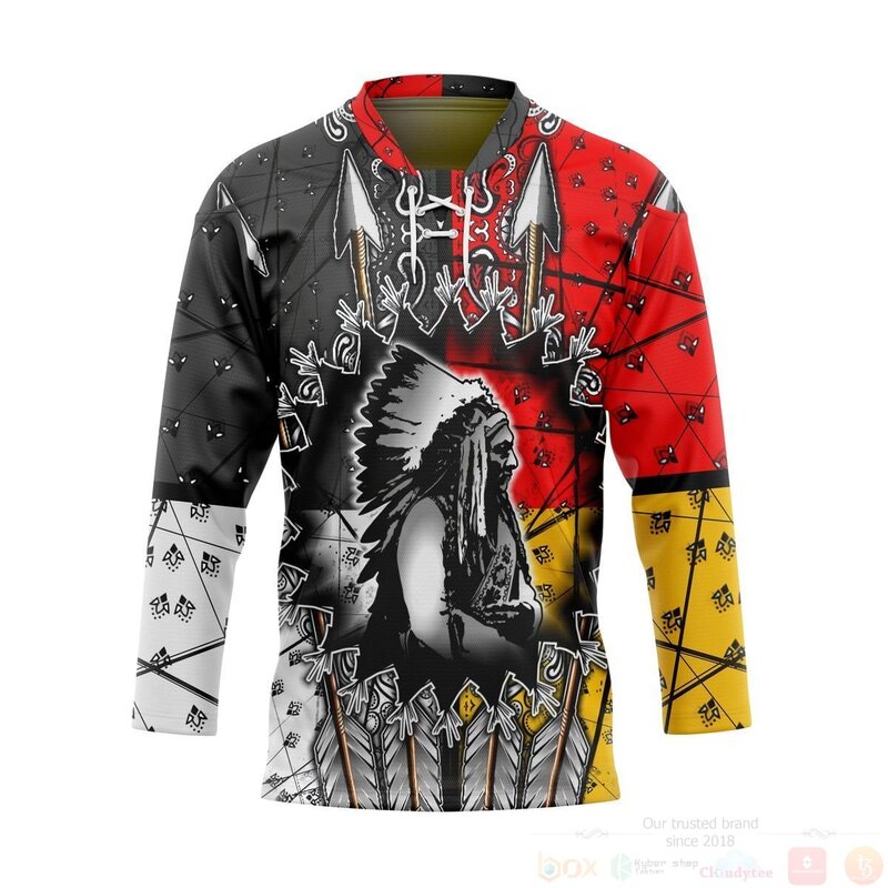 BEST 3D Native American Custom Jersey Hockey 7 3D Native American Custom Hockey Jersey