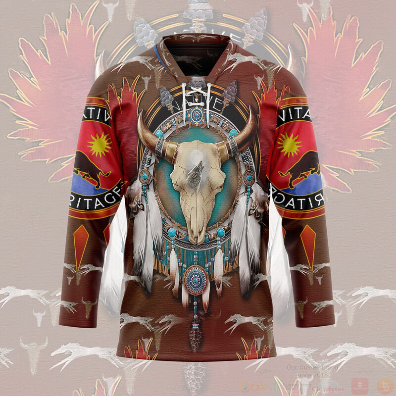 BEST 3D Native American Jersey Hockey 3 3D Native American Hockey Jersey 1 2