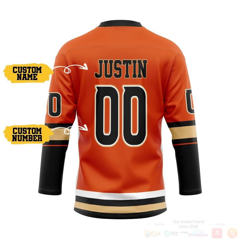 BEST 3D Orange Anaheim Ducks NHL Personalized Custom Jersey Hockey 2 3D Orange Anaheim Ducks NHL Personalized Custom Hockey Jersey 1