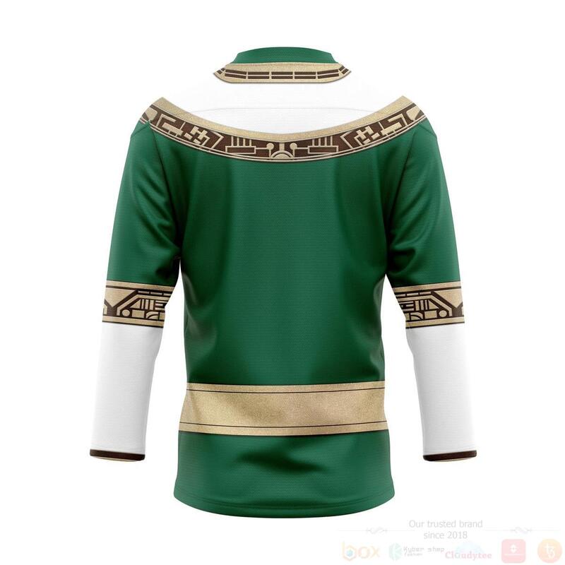 BEST 3D Power Rangers Zeo Green Custom Jersey Hockey 2 3D Power Rangers Zeo Green Custom Hockey Jersey 1
