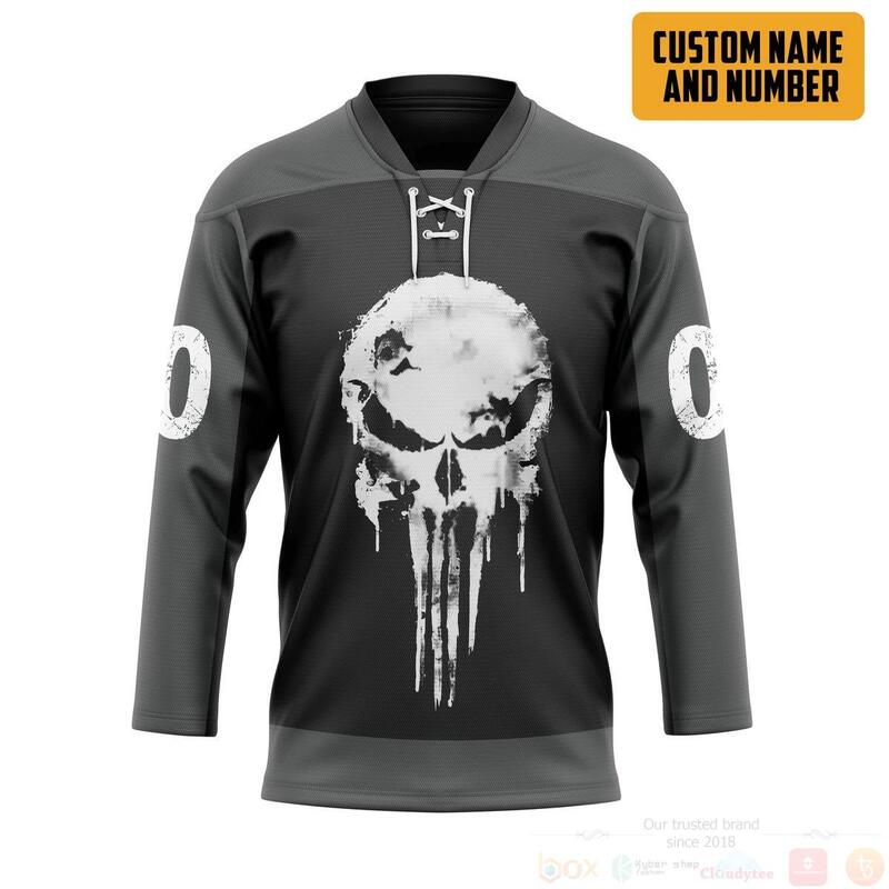3D Punisher Skull Personalized Custom Hockey Jersey