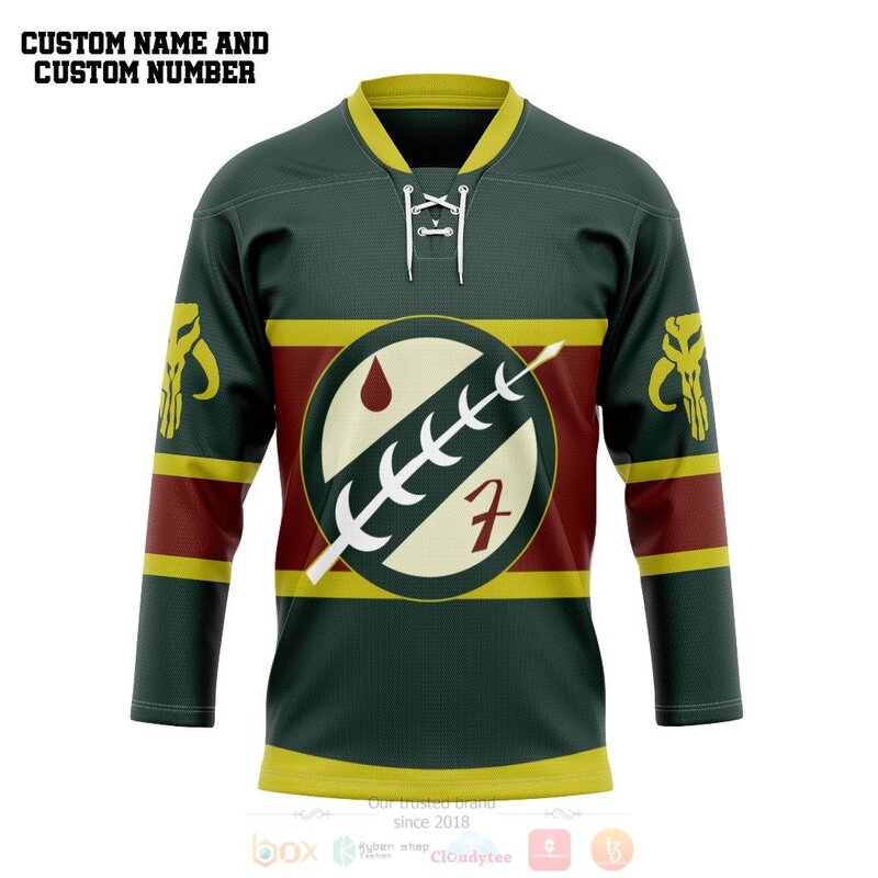 BEST 3D Star Wars Mandalorian Boba Fett Personalized Jersey Hockey 9 3D Star Wars Mandalorian Boba Fett Personalized Hockey Jersey