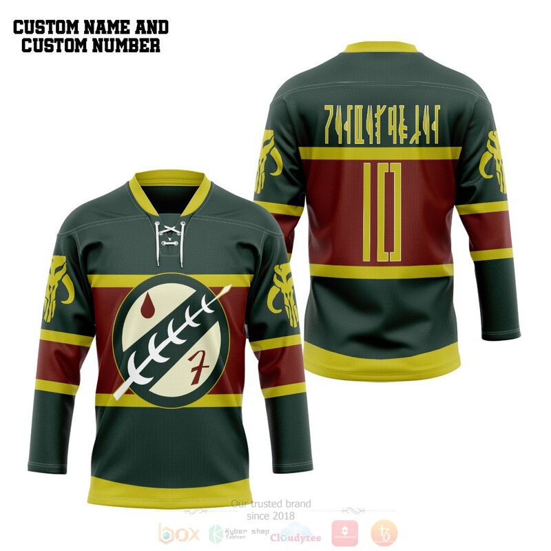 BEST 3D Star Wars Mandalorian Boba Fett Personalized Jersey Hockey 3 3D Star Wars Mandalorian Boba Fett Personalized Hockey Jersey 1 2