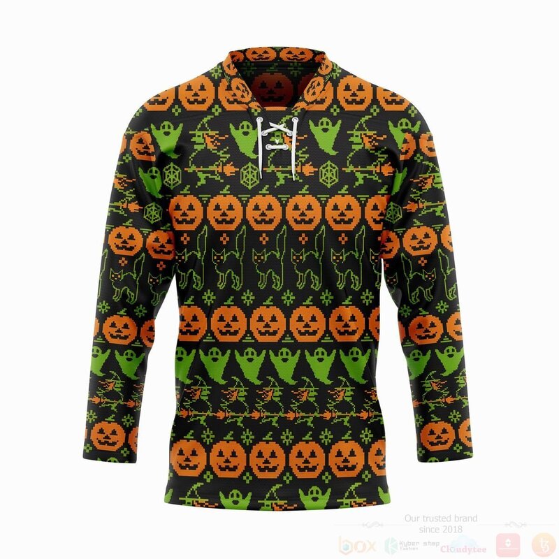 3D Ugly Pumpkin Halloween Hockey Jersey