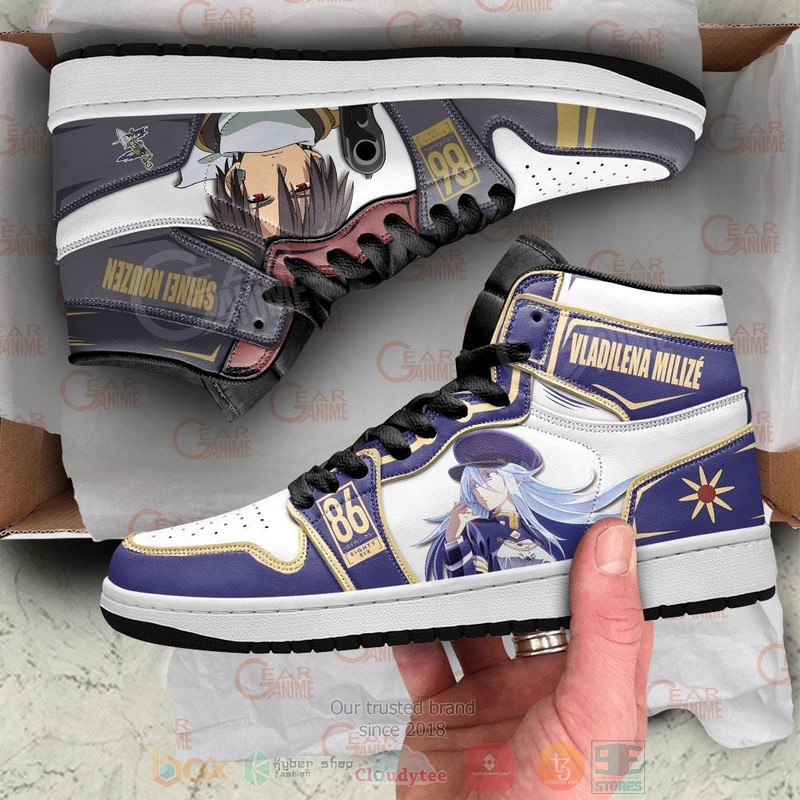 86 Eighty Six Vladilena Milize and Shinei Nouzen Anime Air Jordan high top Sneaker Shoes 2 86 Eighty Six Vladilena Milize and Shinei Nouzen Anime Air Jordan high top shoes 1