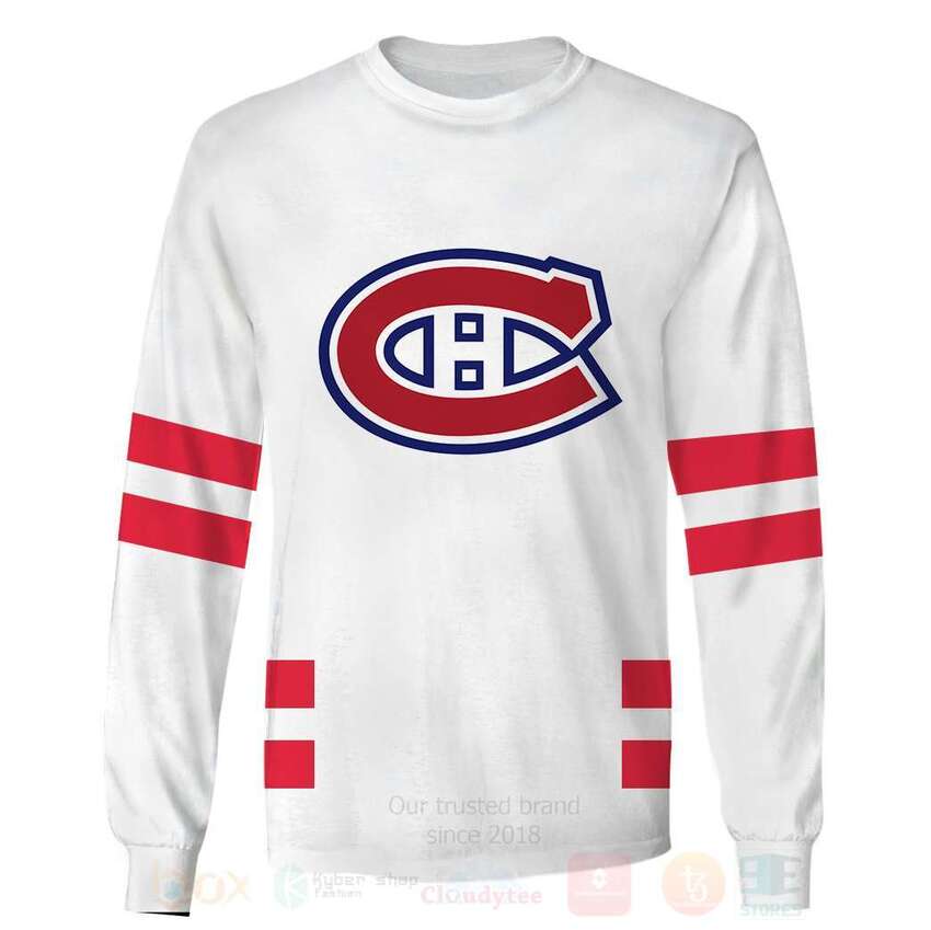 BEST NHL Montreal Canadiens Personalized Custom White Unisex 3D Hoodie, Shirt 4 NHL Montreal Canadiens Personalized White 3D Hoodie Shirt 1 2 3