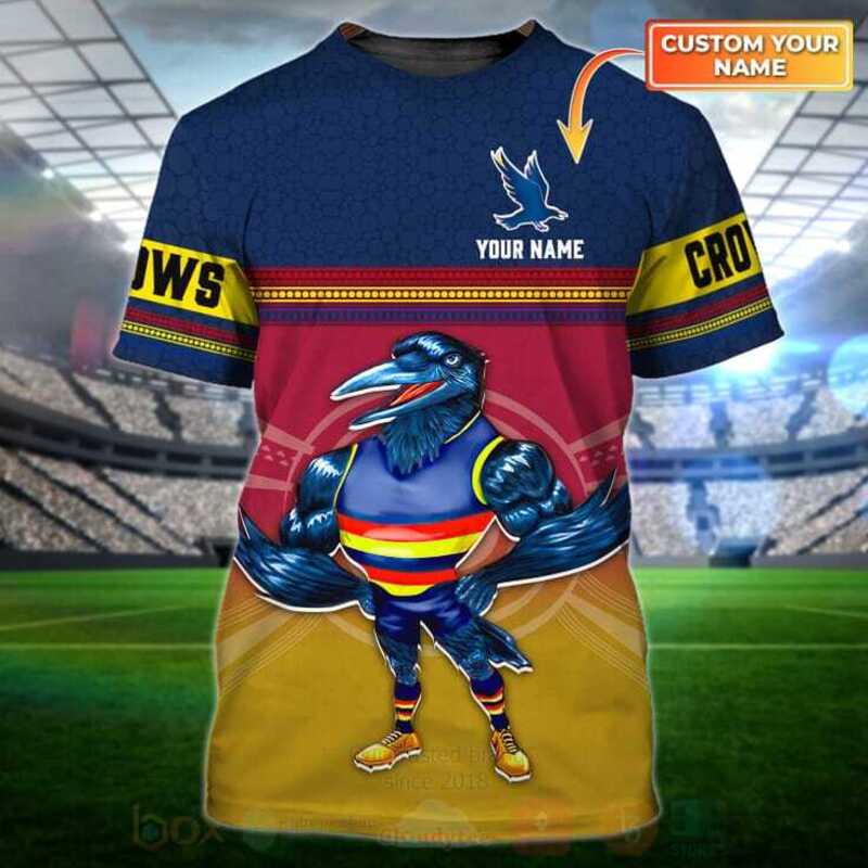 BEST AFL Adelaide Crows Blue Custom Name 3D Shirt 2 AFL Adelaide Crows Blue 3D T Shirt 1
