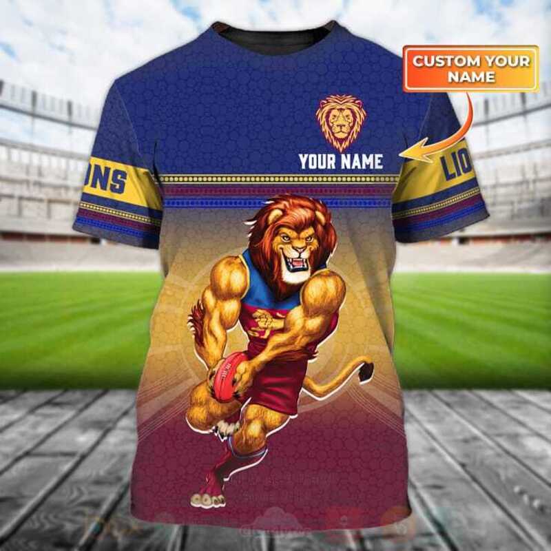 BEST AFL Brisbane Lions Custom Name 3D Shirt 2 AFL Brisbane Lions 3D T Shirt 1