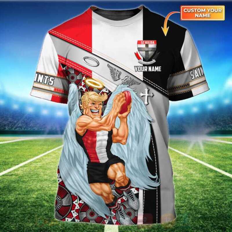 BEST AFL St Kilda Football Club Custom Name 3D Shirt 2 AFL St Kilda Football Club 3D T Shirt