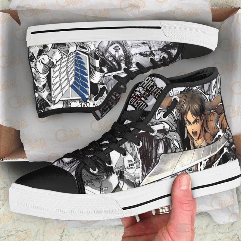 AOT Eren Custom Anime Attack On Titan High Top Shoes 1