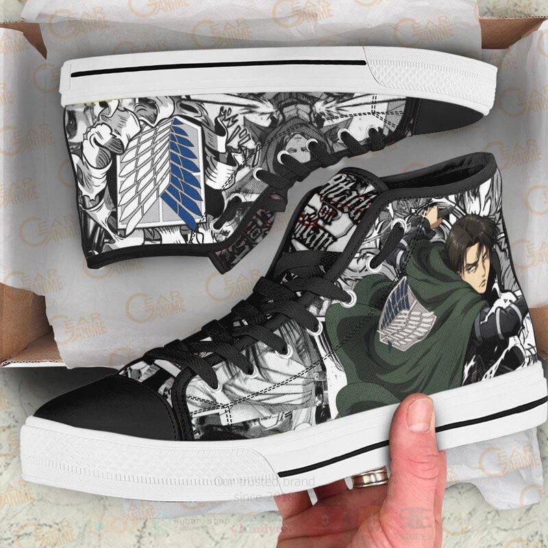 AOT Levi Custom Anime Attack On Titan High Top Shoes 1