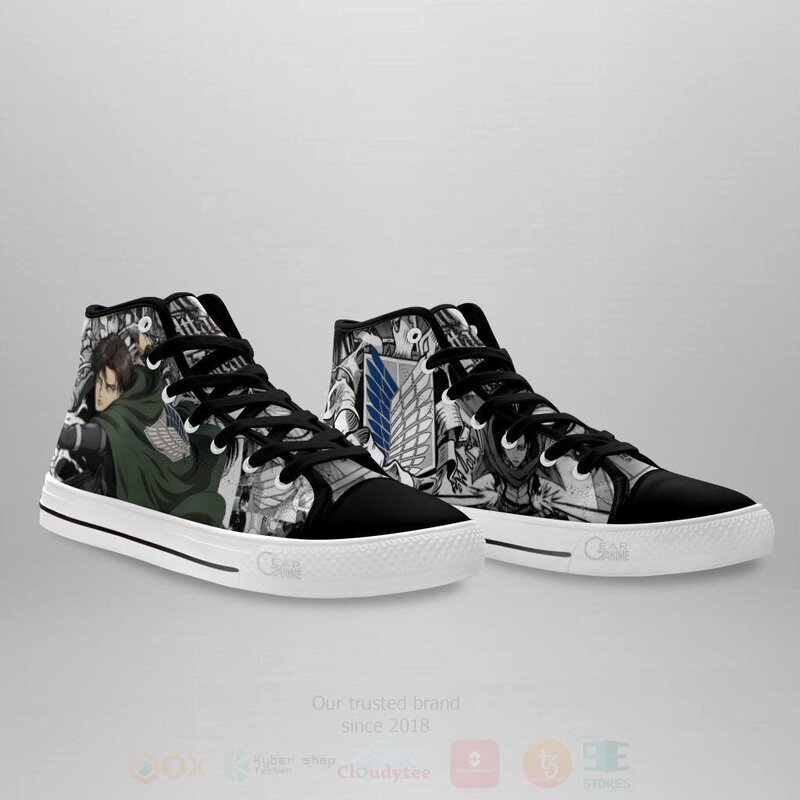 AOT Levi Custom Anime Attack On Titan High Top Shoes 1 2 3