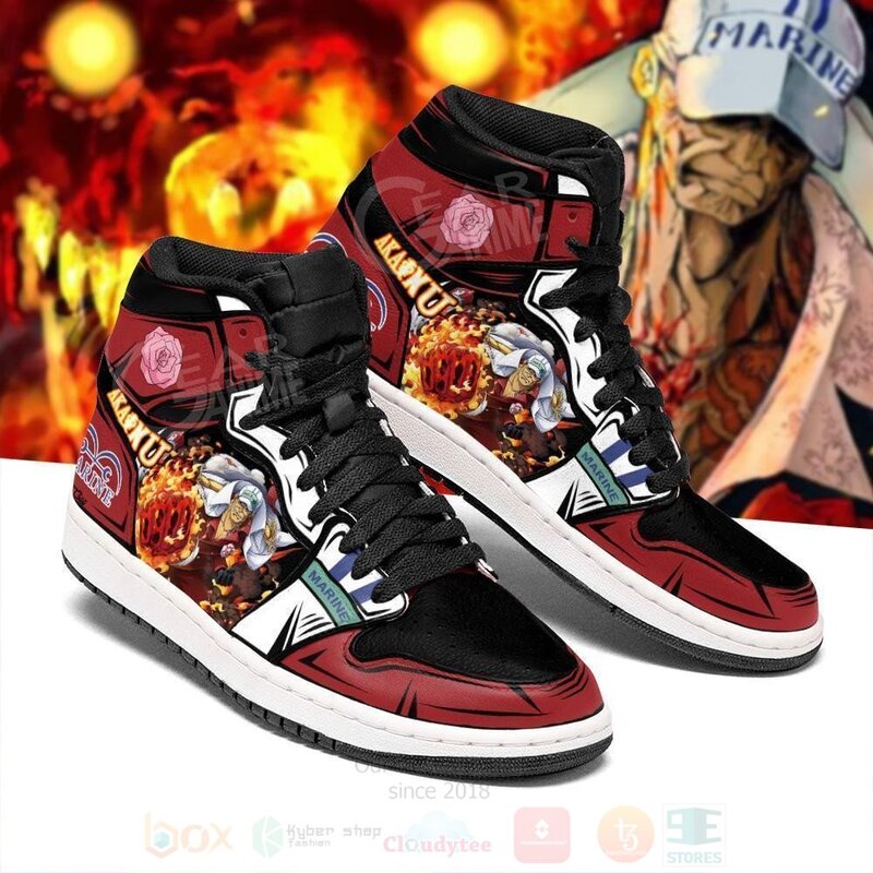 Admiral Sakazuki Akainu Custom Anime One Piece Air Jordan High Top Shoes 1