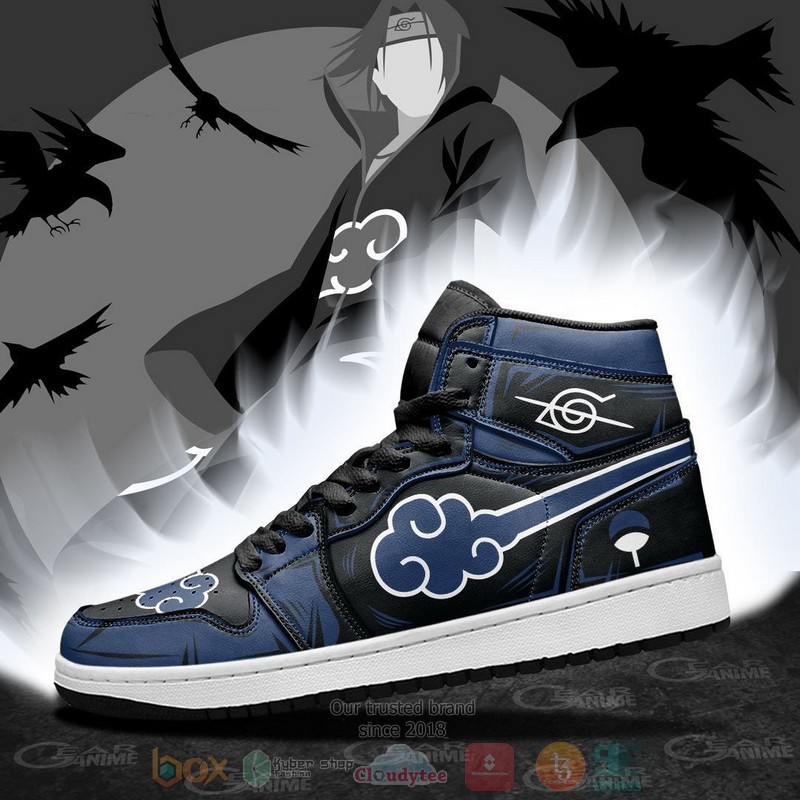 Akatsuki Blue Naruto Anime Air Jordan high top Sneaker Shoes 4 Akatsuki Blue Naruto Anime Air Jordan high top shoes 1 2 3