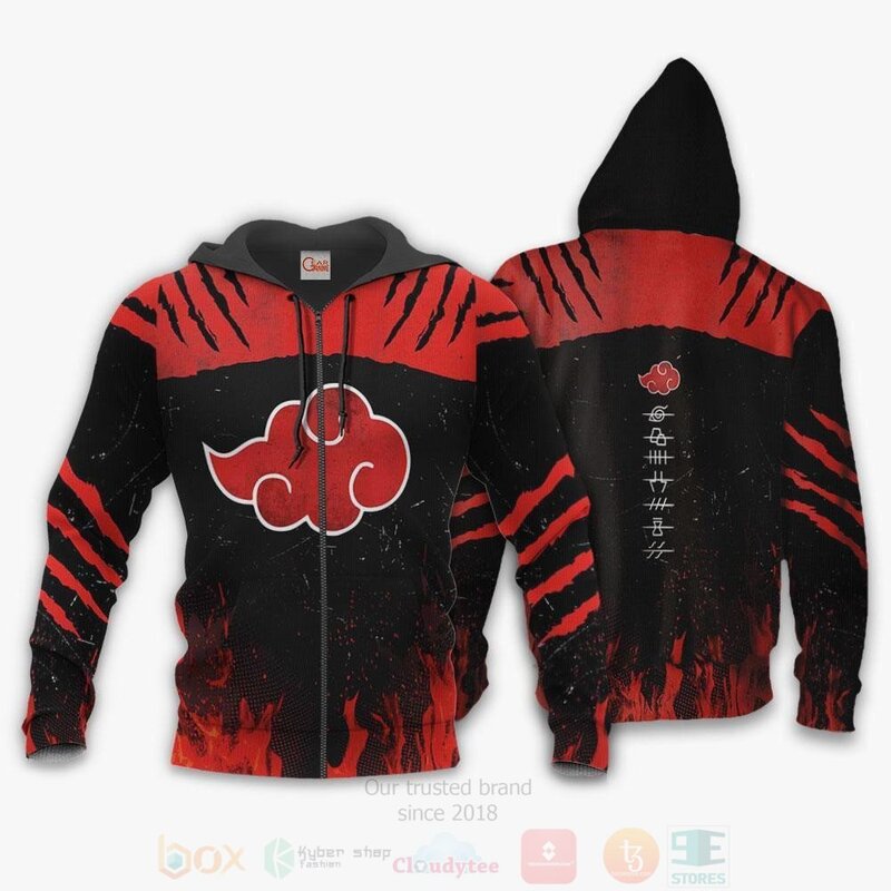 Akatsuki Clan Costume Akatsuki Anime 3D Hoodie Shirt