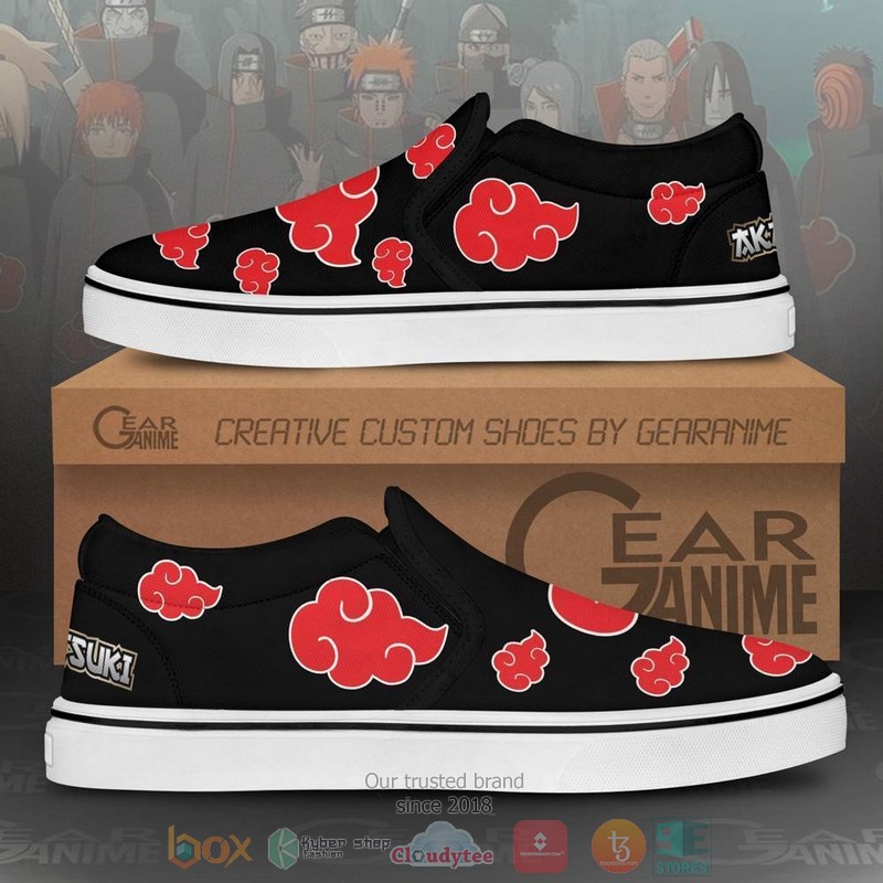 Akatsuki Cloud Naruto Anime Slip On Shoes 1
