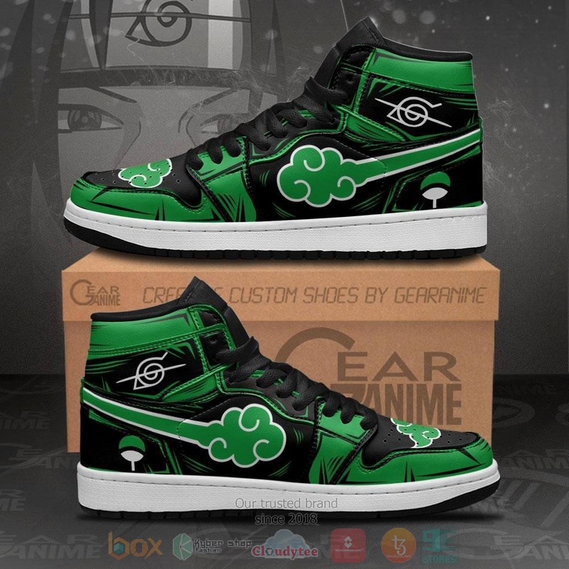 Akatsuki Green Anime Air Jordan high top Sneaker Shoes 8 Akatsuki Green Anime Air Jordan high top shoes