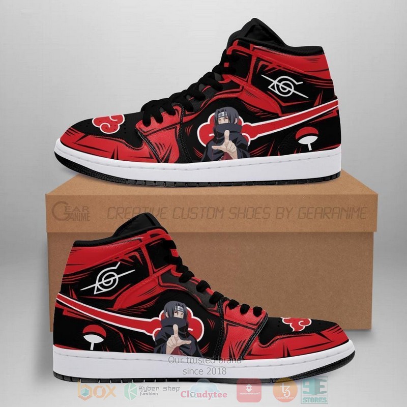Akatsuki Itachi Anime Air Jordan high top Sneaker Shoes 2 Akatsuki Itachi Anime Air Jordan high top shoes 1