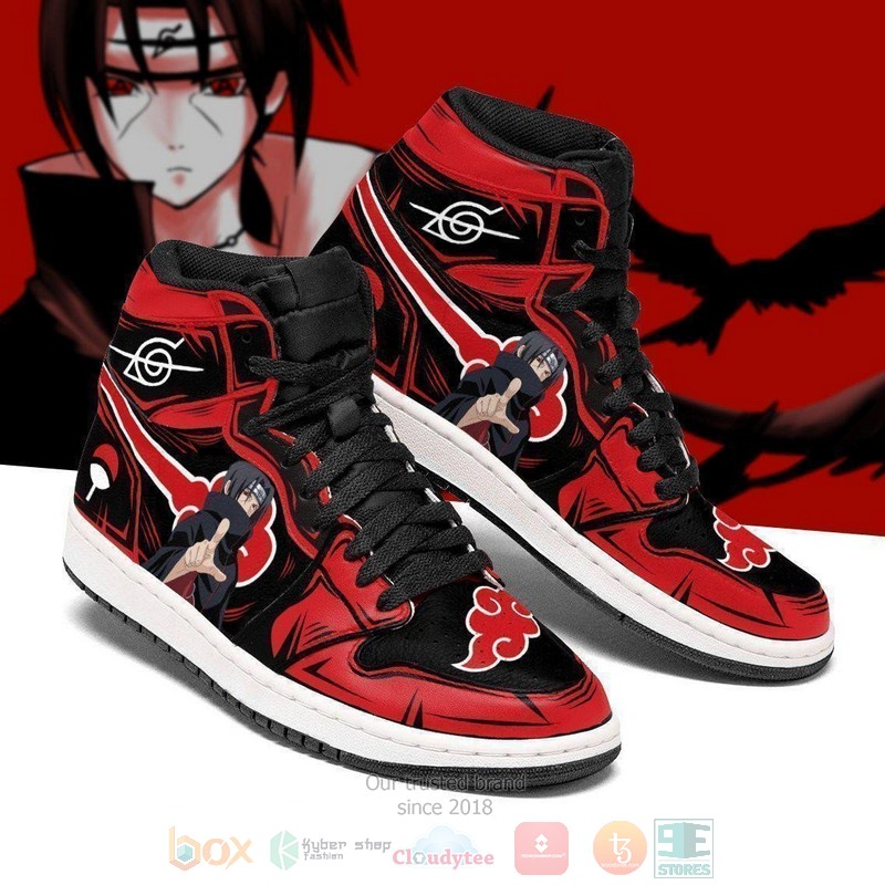 Akatsuki Itachi Anime Air Jordan high top Sneaker Shoes 3 Akatsuki Itachi Anime Air Jordan high top shoes 1 2